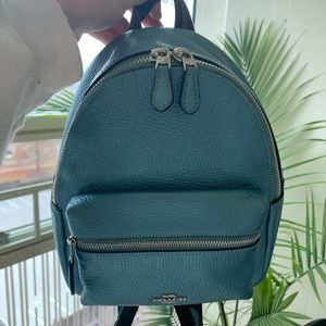 Coach metallic blue mini Charlie Backpack